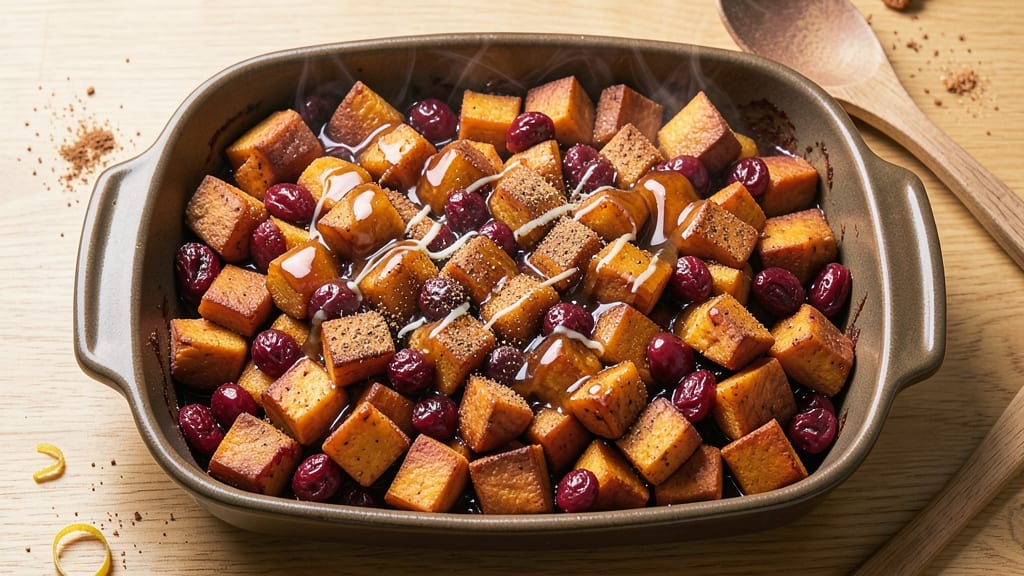 Sweet Potato Cranberry Bake Recipe: Spiced Sweetness With Tart Cranberry Crunch