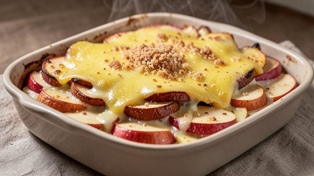 Sweet Potato and Apple Gratin Recipe: Caramelized Top, Spiced Cheese Swirl Magic