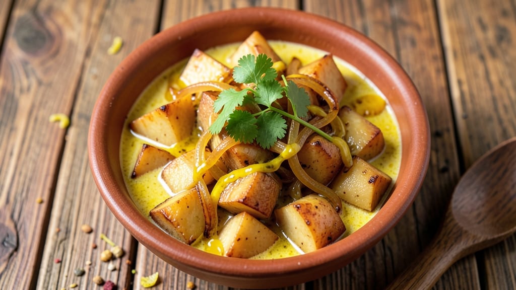 Andhra Potato Curry Recipe: Tangy Tamarind and Coconut Spice Harmony