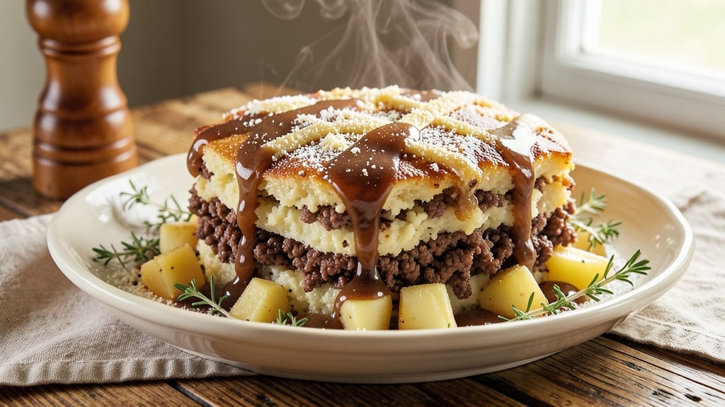 Beef Potato Cake Recipe: Savory Crispy Top With Juicy Beef Bites
