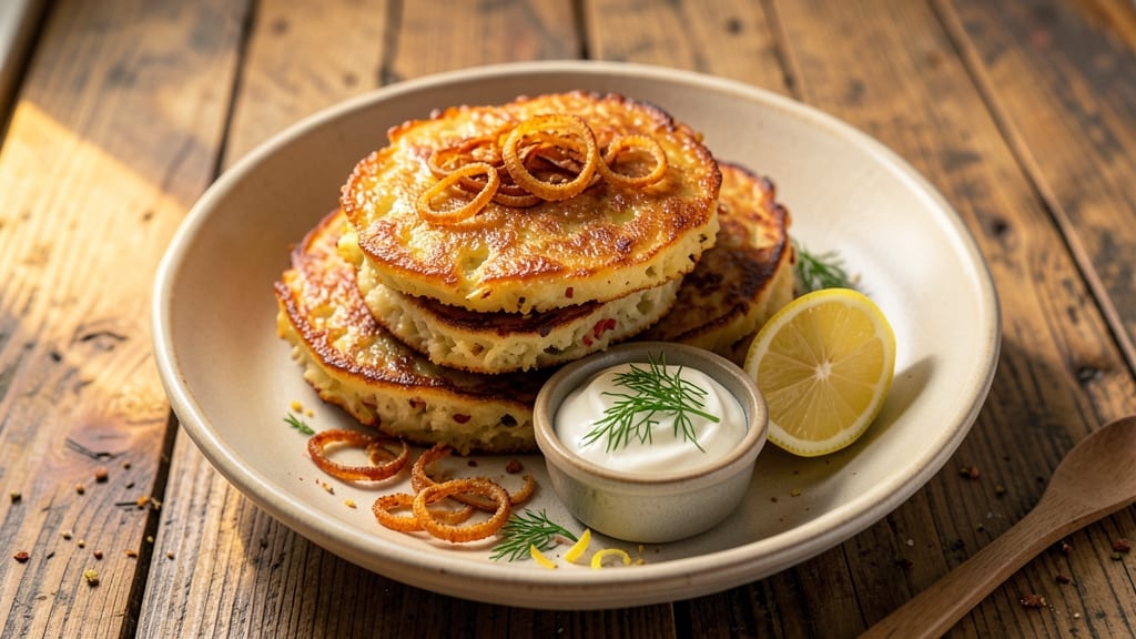 Authentic Potato Pancake Recipe: Crispy-Lattice Crunch With Herbed Sour Cream Swirl