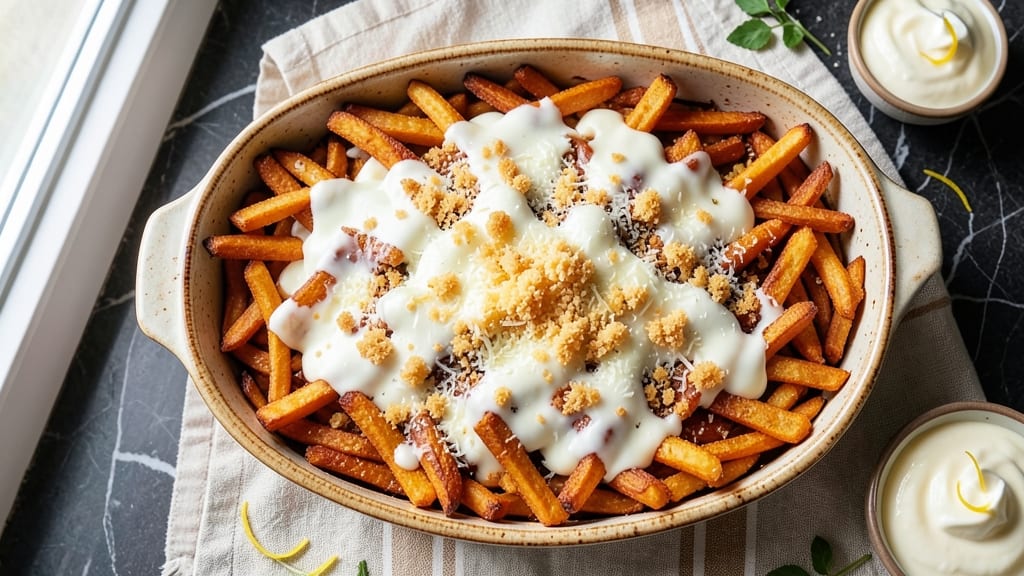 Sweet Potato Fries Casserole Recipe: Crispy Lattice Crown Over Creamy Cheese Swirl