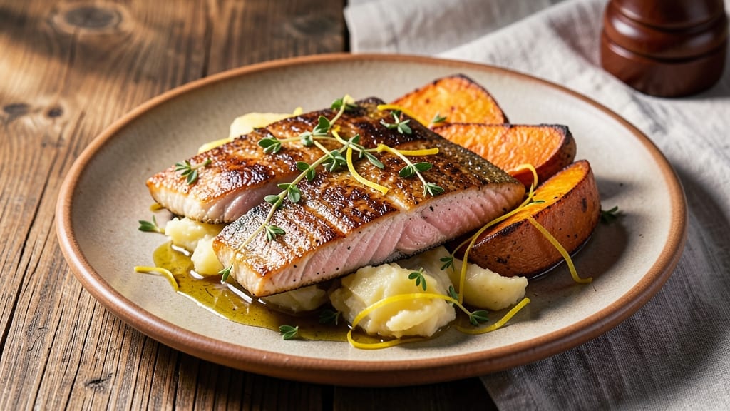 Trout and Sweet Potato Recipe: Pan-Seared Fish and Roasted Spice Harmony