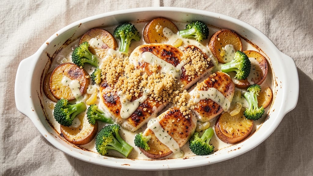 Baked Potato Chicken and Broccoli Casserole Recipe: One-Pan Creamy Crisp Magic