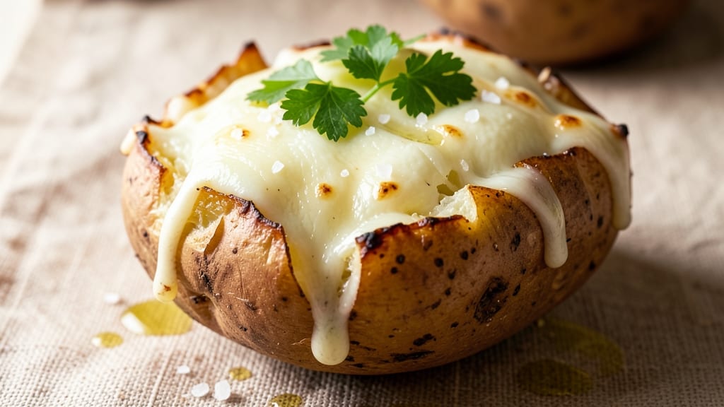 Baked Potato With Mozzarella Cheese Recipe: Golden Crust, Melty Cheese Magic