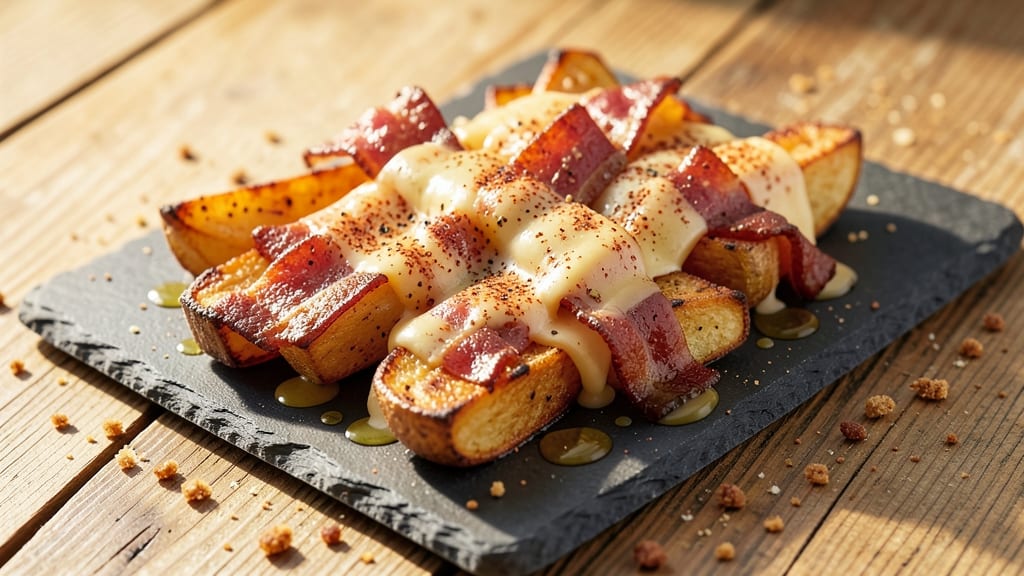 Bacon Cheddar Potato Wedges Recipe: Crispy Bites with Melty Cheese & Smoky Bacon