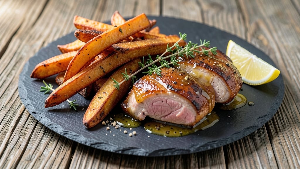 Sweet Potato Fries and Chicken Recipe: Crispy Bites with Juicy Pan-Seared Chicken