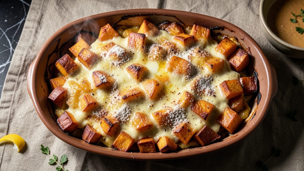 Twice-Baked Sweet Potato Casserole Recipe: Crispy Top, Creamy Cheese Swirl Delight