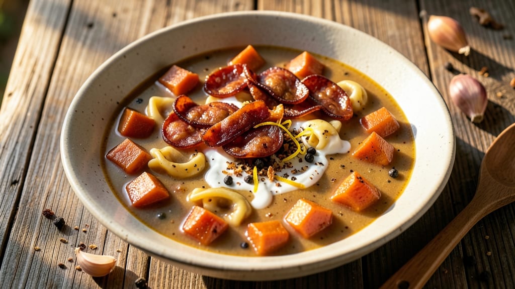 Sweet Potato and Sausage Tortellini Soup Recipe: Smoky Sausage and Roasted Potato Comfort