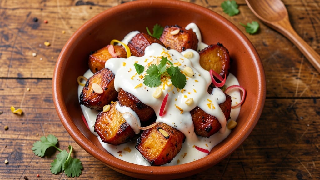 Tandoori Sweet Potato Recipe: Charred-Spiced Crunch With Yogurt Tang