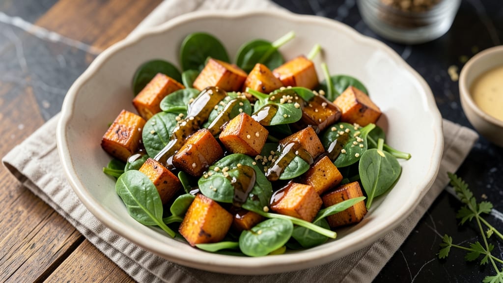 Sweet Potato and Spinach Salad Recipe: Roasted Sweetness Meets Peppery Greens