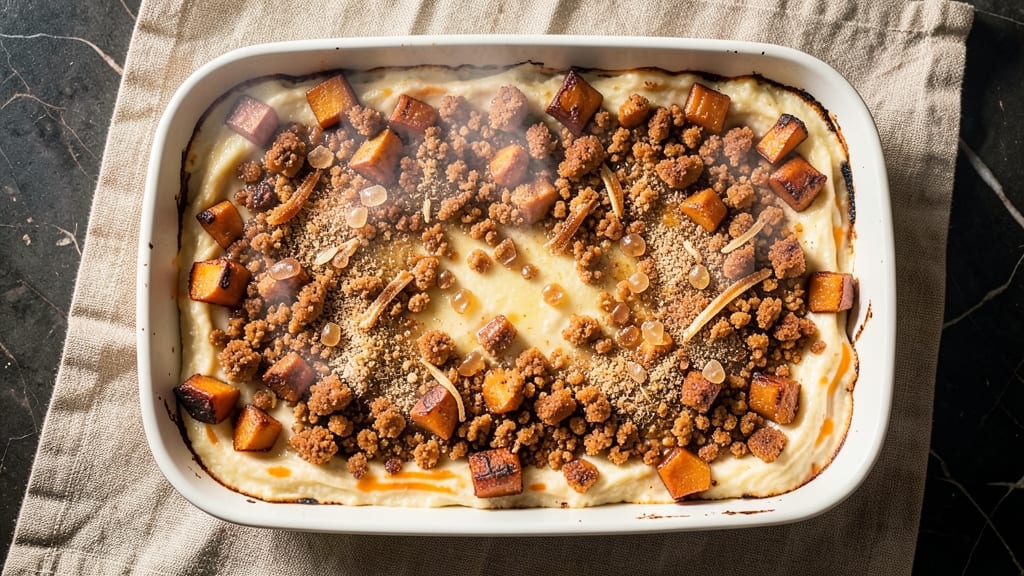 Alton Brown Sweet Potato Casserole Recipe: Crispy Lattice Top With Cheesy Fondant