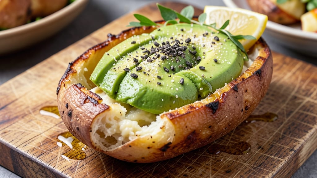 Avocado Baked Potato Recipe: Creamy Avocado Mash With Smoky Paprika Crunch