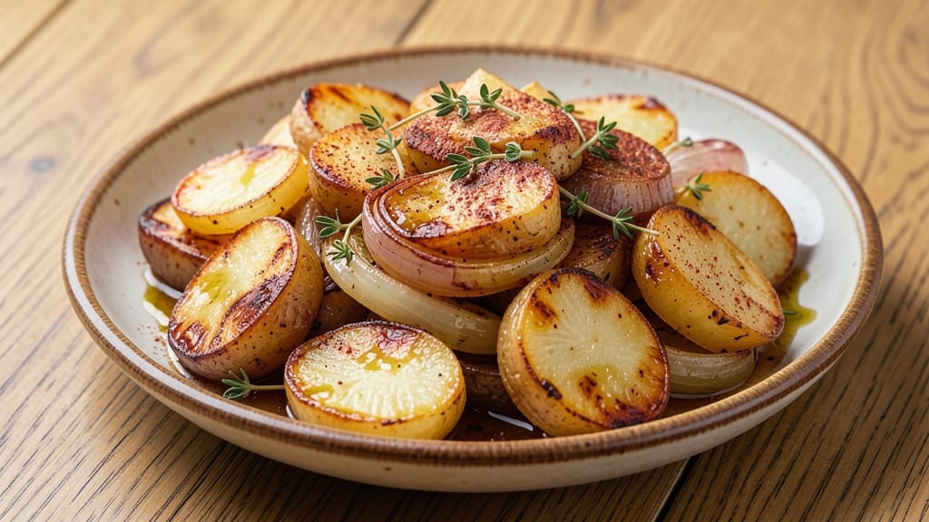 Vegan Potato and Onion Recipe: Crispy-Layered Comfort with Caramelized Sweetness