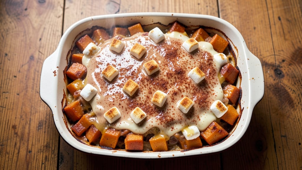 Baked Sweet Potato Casserole Recipe with Marshmallows: Gooey Top Crunch Meets Warm Spice Harmony