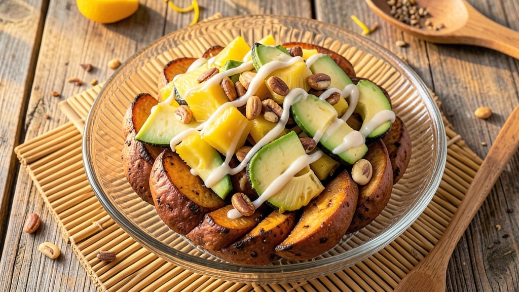 Sweet Potato Salad Hawaii Recipe: Tropical Pineapple and Macadamia Crunch Twist