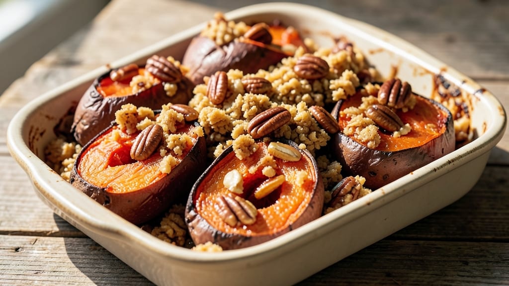 Sweet Potato Pecan Crumble Recipe: Caramelized Sweetness With Nutty Crunch Top