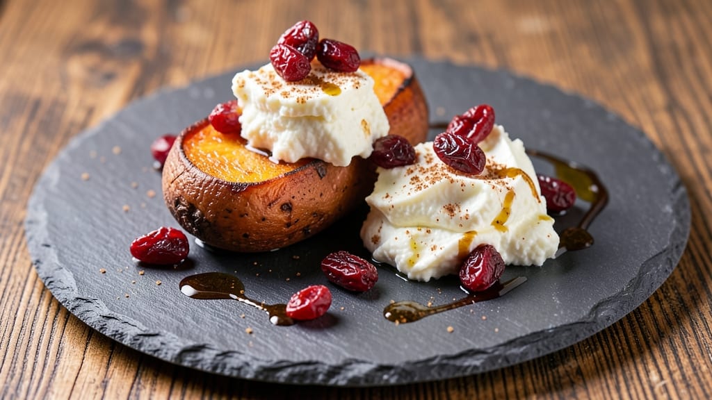 Sweet Potato Goat Cheese Cranberry Recipe: Roasted Sweetness Meets Tangy Cheese Crunch